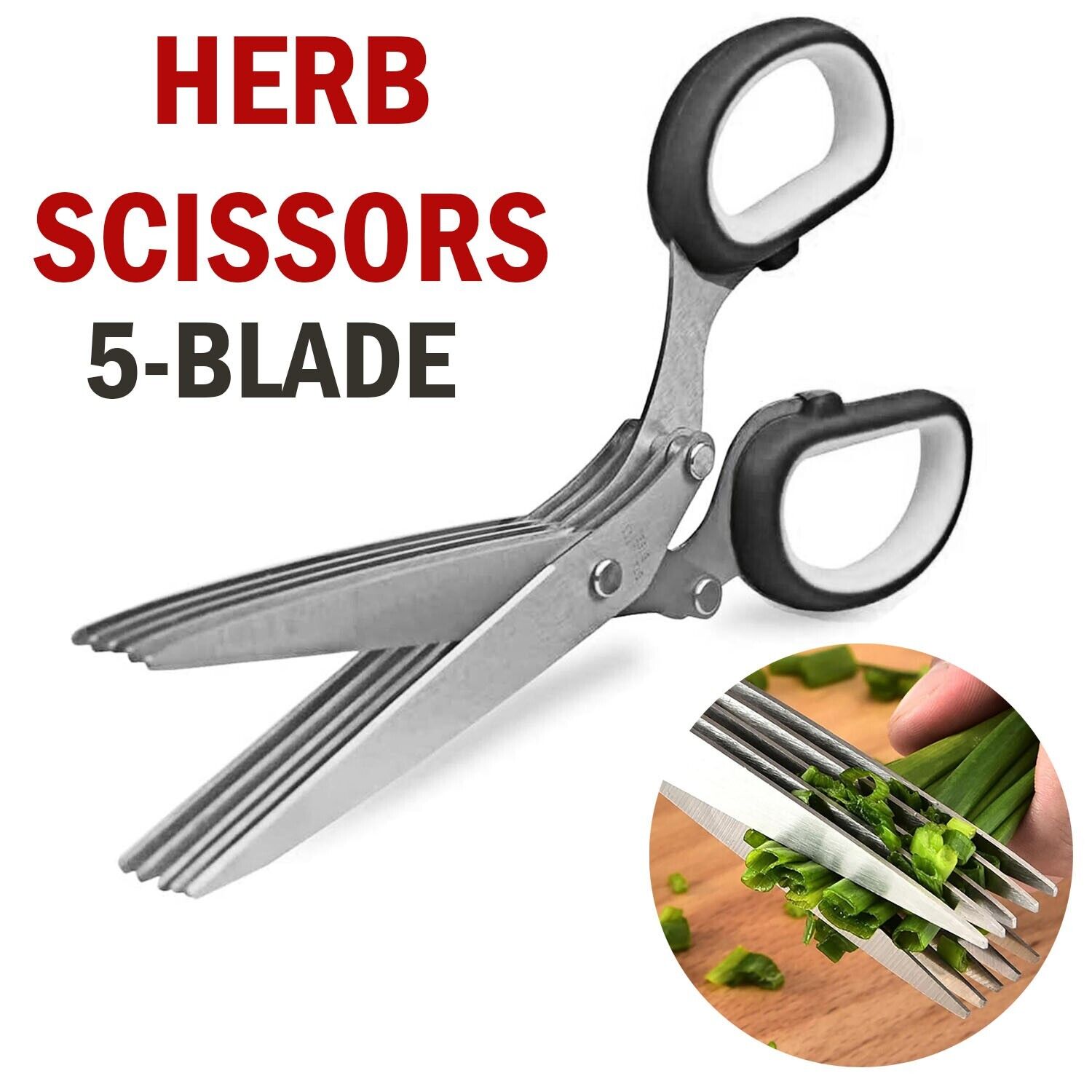 Herb Scissors with 5 Blades & Cover