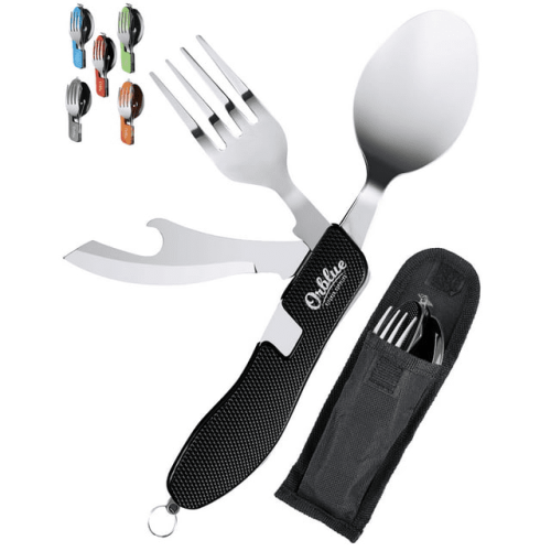Orblue 4-in-1 Camping Utensils, 2-Pack, Portable Stainless Steel Spoon, Fork, Knife & Bottle Opener Combo Set - Travel, Backpacking Cutlery Multitool, Orblue 4-in-1 Camping Utensils, 2-Pack, Portable Stainless Steel Spoon, Fork, Knife & Bottle Opener Combo Set - Travel, Backpacking Cutlery Multitool,